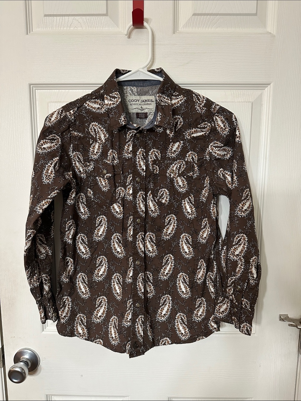 Cody James (Boys) Brown Paisley Long-Sleeve Button-Up Shirt